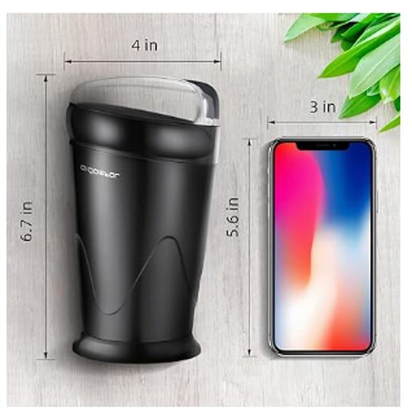 Large Capacity Coffee Grinder Electric w/One Touch Operation- Black - Picture 2 of 5